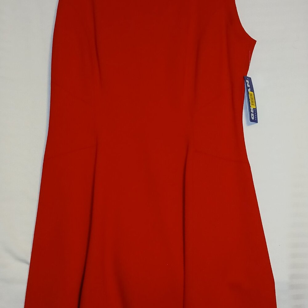 RED SUNDRESS WITH GOLD ZIPPER BACK SIZES 12P BY PETER NYGARD